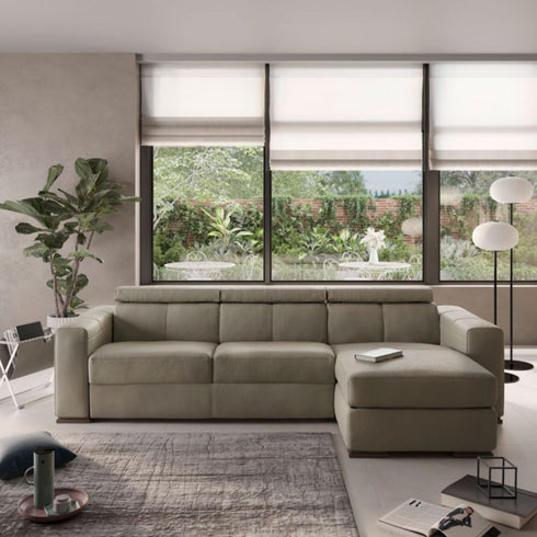 Sofá PIACEVOLE c/ chaise longue Esq. e arrumação